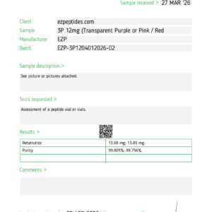 Alternative view of EZP-3P 12mg – (10 vials/Kit)