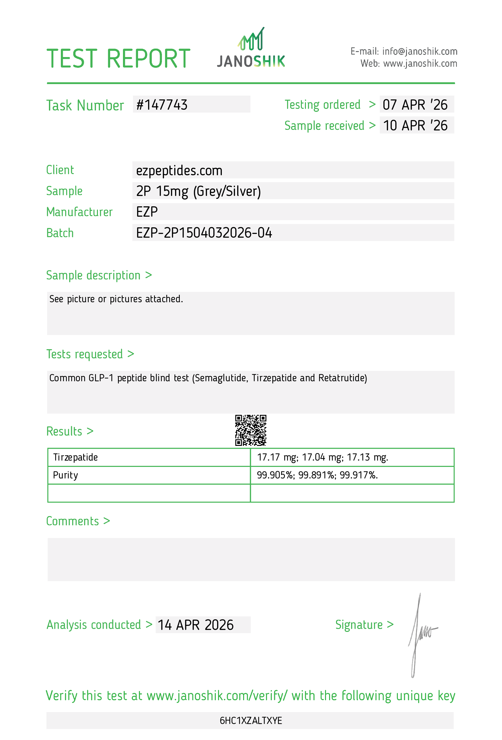 EZP-2P 15mg – (10 vials/Kit) - Image 2