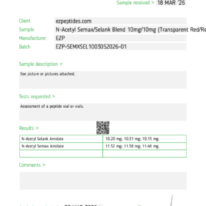 Alternative view of Semax/Selank Blend – 10mg/10mg